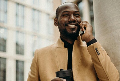 A man on the phone
